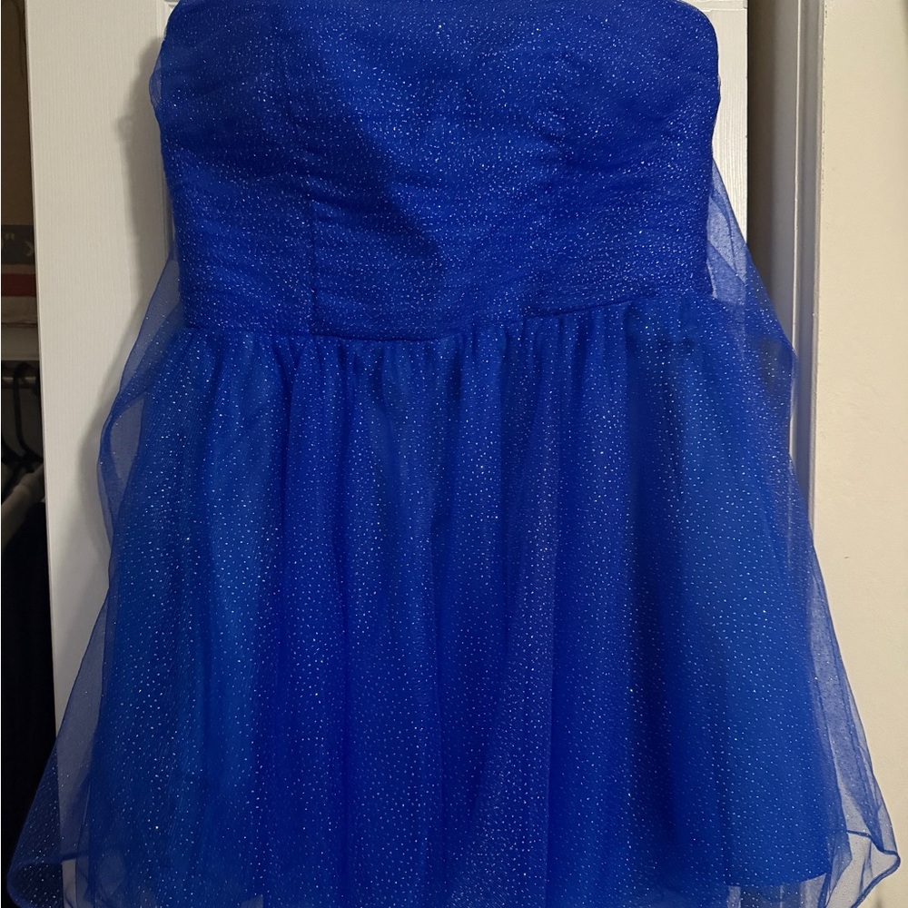 Strapless Blue Tulle Dress